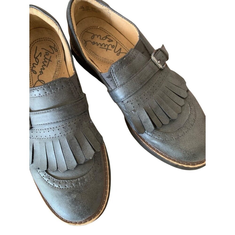 Natural Soul by Naturalizer Womens Shoes Sz 8.5 Eva Kiltie Tassel Loafer Brown
